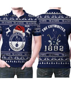Tottenham Hotspur Fc The Lilywhites Since 1882 Christmas Ugly Christmas 3D All Over Print Polo Shirt