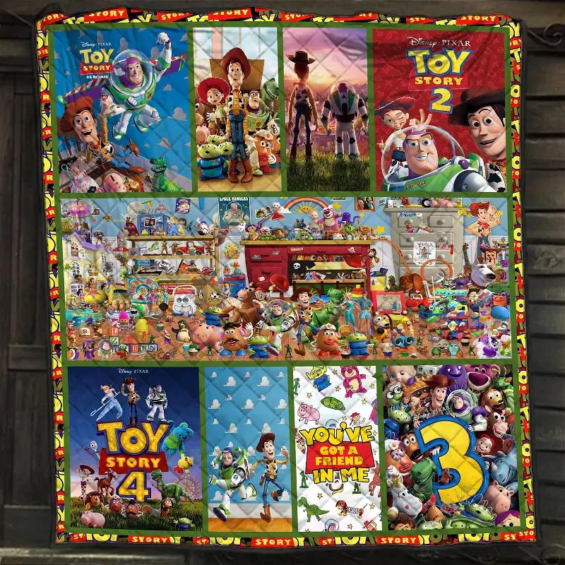 Toy Story Inspired Quilt Blanket Bedding Set with 2 Pillowcases