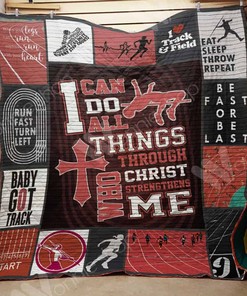 Track And Field I Can Do All Things Quilt Blanket Bedding Set