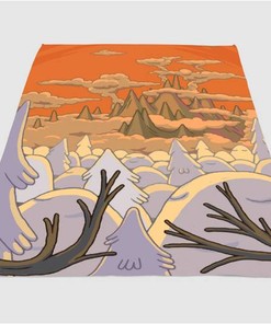 Tree Land Adventure Time Sherpa Fleece Blanket Gifts for Family, for Couple
