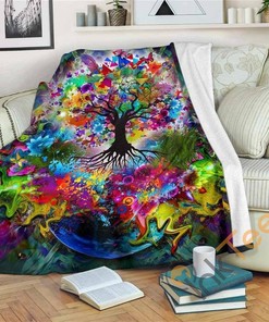 Tree Of Life Sherpa Fleece Blanket Gifts for Family, for Couple