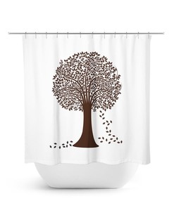 Tree Shower Curtain, Farmhouse Bathroom Decor, Brown And White Bath Curtain, Brown Bathroom, Brown Shower Decor, Guest Bathroom