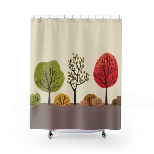 Tree Shower Curtain, Modern Bathroom Decor, Modern Shower Curtain