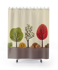 Tree Shower Curtain, Modern Bathroom Decor, Modern Shower Curtain, Cool Curtain