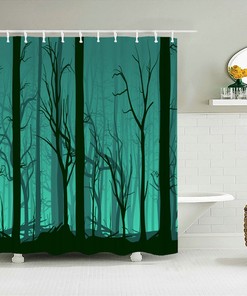 Trees In The Forest Shower Curtain, Minimalist Simple Modern Fabric Bathroom Curtain, Home Bath Decor Accessories