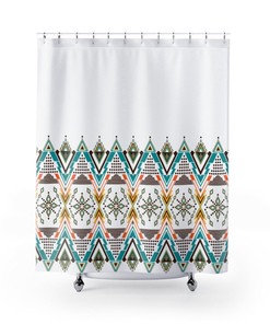 Tribal Ethnic Boho Shower Curtain Restroom Decor, Bathroom Decor