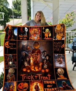 Trick ‘R Treat Always Check Your Halloween Quilt Blanket Bedding Set