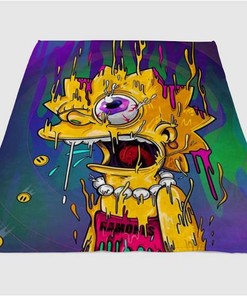 Trippy Lisa Simpson Cool Sherpa Fleece Blanket Gifts for Family, for Couple