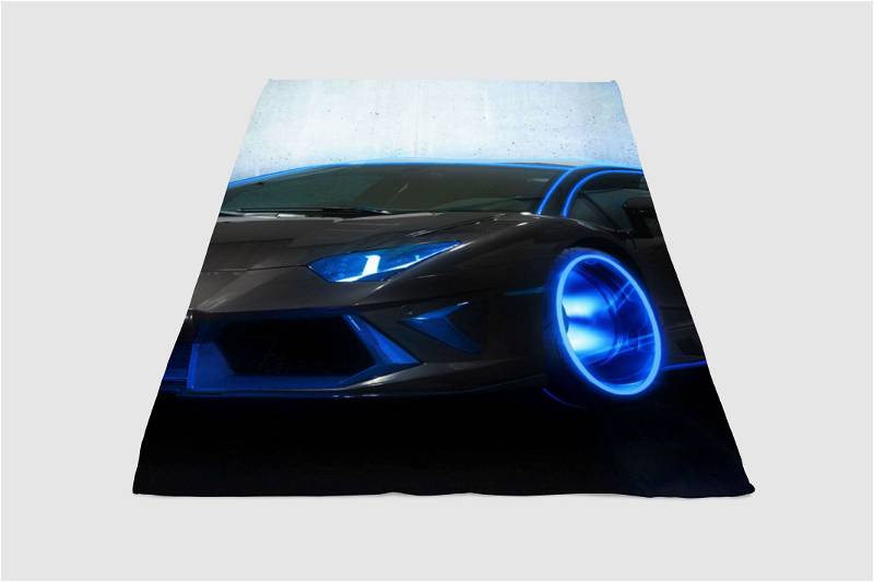 Tron Car Sherpa Fleece Blanket Gifts for Family, for Couple