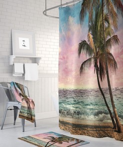 Tropical Beach Shower Curtain for Bathroom Decor, Home Decor
