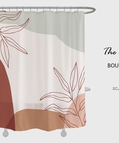 Tropical Leaves Plant Shower Curtain, Boho Leaf Waterproof Curtain For Bathroom Showers And Bathtubs Curtain
