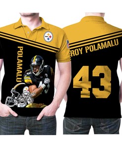 Troy Polamalu Pittsburgh Steelers 43 Legend Signed 3D All Over Print Polo Shirt