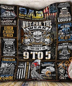 Truck Driver Quilt Blanket Bedding Set With Pillowcase Option
