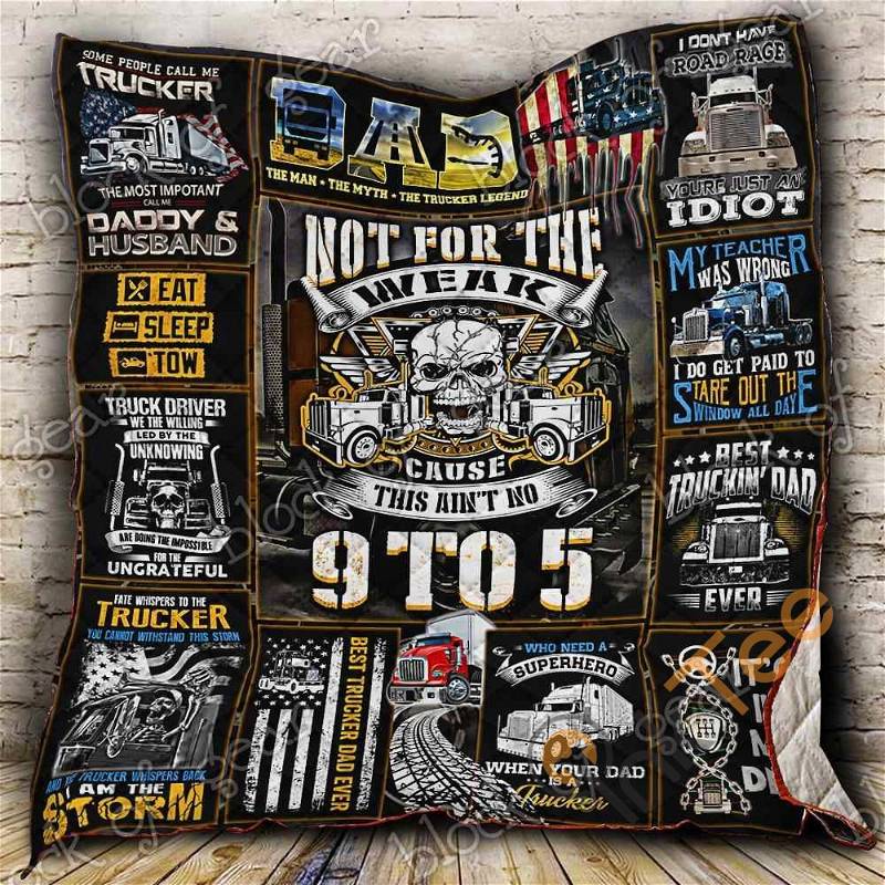 Truck Driver Quilt Blanket Bedding Set With Pillowcase Option