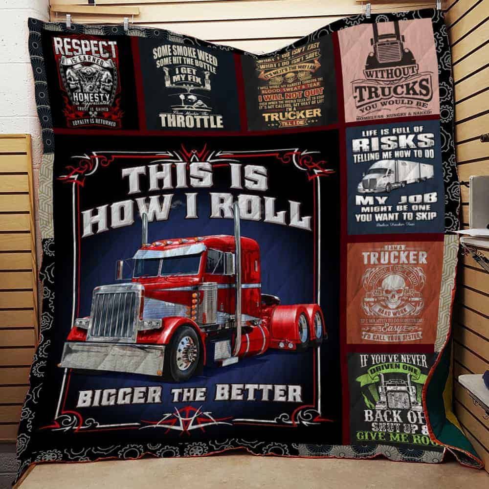 Truck Driver This Is How I Roll Quilt Blanket Bedding Set Bluefink