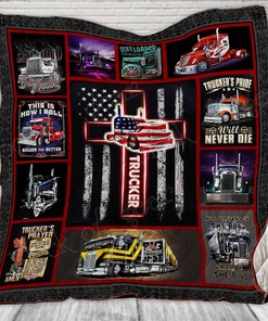 Trucker US Flag Quilt Blanket Bedding Set for Home Décor
