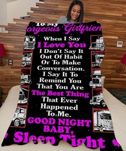 Trucker's Girlfriend Fleece Blanket Quilt Blanket Bedding Set