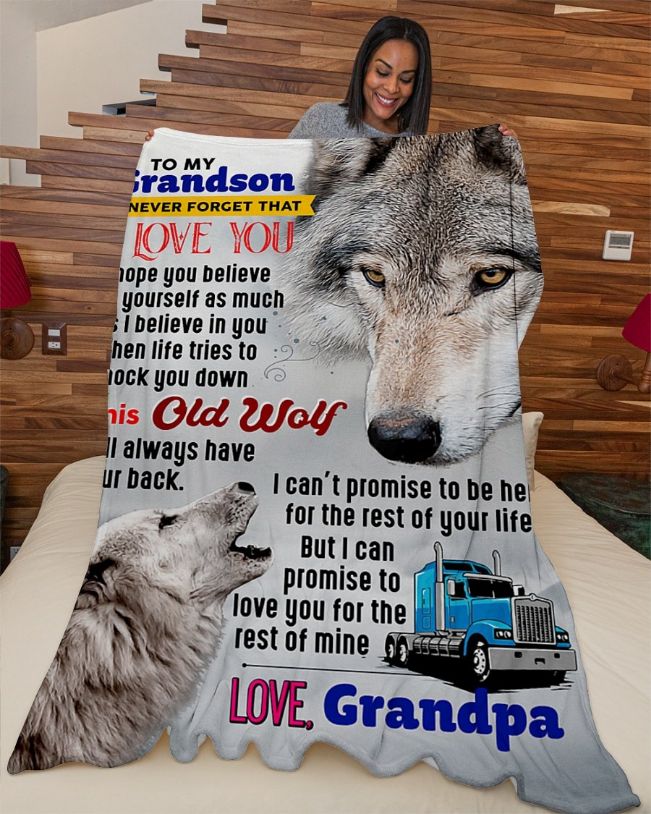 Trucker's Grandson Premium Fleece Blanket Quilt Blanket Bedding Set