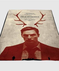 True Detective Animal Sherpa Fleece Blanket Gifts for Family, for Couple