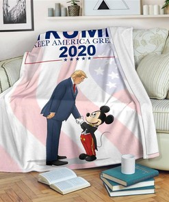 Trump Make American Great Again 2020 Mickey Sherpa Fleece Blanket Gifts for Family, for Couple