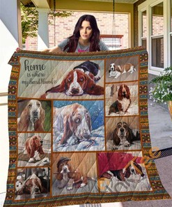 Ttl Dog Basset Hound Quilt Blanket Bedding Set