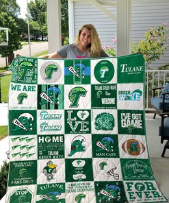 Tulane Green Wave Ncaa Quilt Blanket Bedding Set