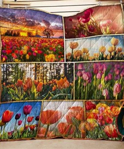 Tulip Quilt Blanket Bedding Set