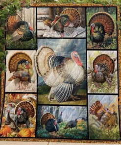 Turkey Bird Quilt Blanket Bedding Set