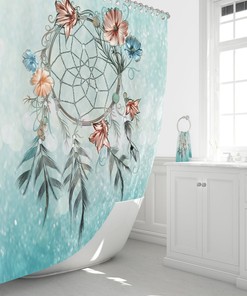 Turquoise Dreamcatcher Shower Curtain