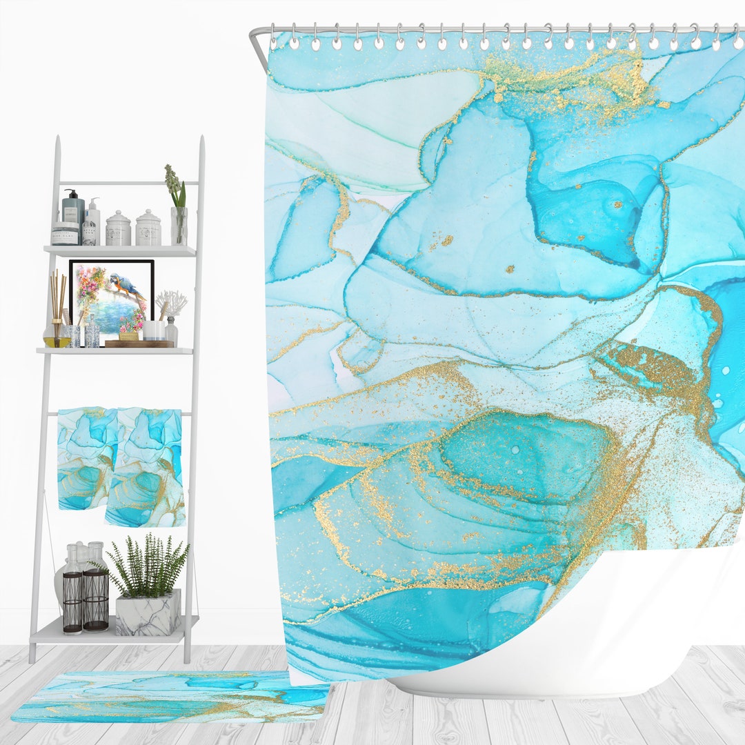 Turquoise Mist Shower Curtain For Bathroom