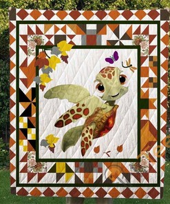 Turtle 0 Quilt Blanket Bedding Set With Pillowcase Option