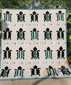 Turtle 2 Quilt Blanket Bedding Set With Pilliwcases Option