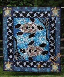 Turtle 2 Quilt Blanket Bedding Set With Pilliwcases Options