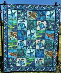 Turtle 3 Quilt Blanket Bedding Set With Pilliwcases Option Ver23