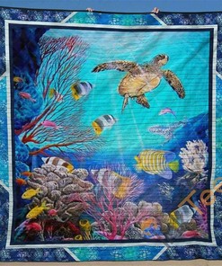 Turtle 4 Quilt Blanket Bedding Set With Pilliwcases Option