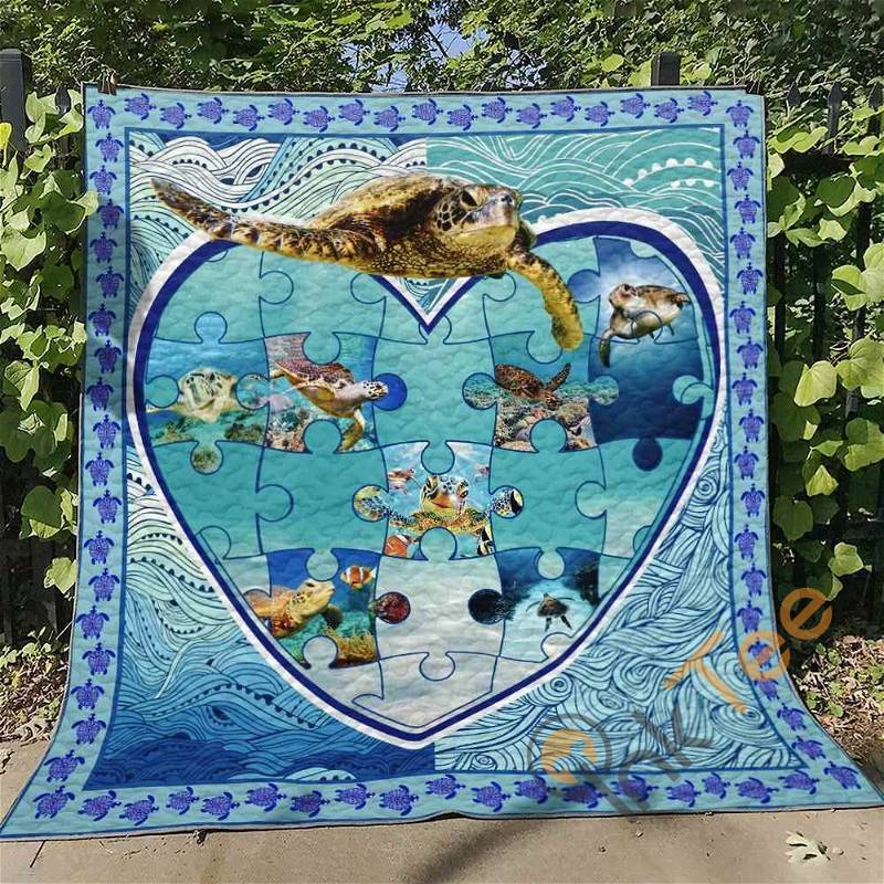 Turtle 6 Quilt Blanket Bedding Set With Pillowcase Option