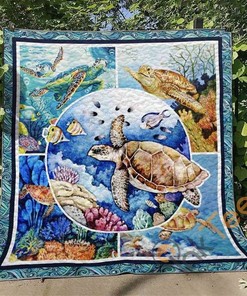 Turtle 7 Quilt Blanket Bedding Set With Pilliwcase Option
