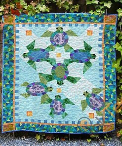Turtle Colorfull Quilt Blanket Bedding Set