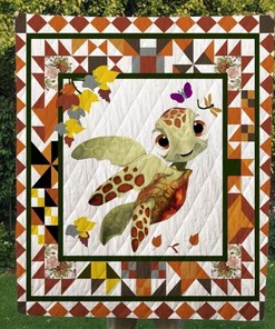 Turtle Cute Quilt Blanket Bedding Set for Home Décor