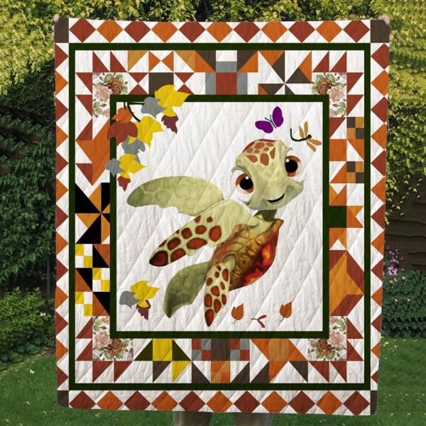Turtle Cute Quilt Blanket Bedding Set for Home Décor