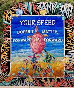 Turtle Journey Your Speed Doesn’T Matter Quilt Blanket Bedding Set