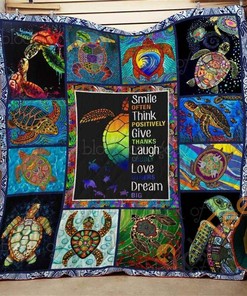 Turtle Quilt Blanket Bedding Set With 2 Pillowcases Option