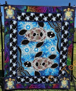 Turtle Quilt Blanket Bedding Set With 2 Pillowcases Options