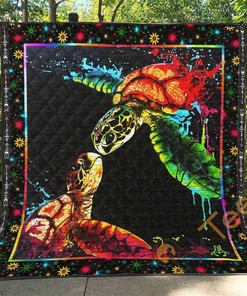 Turtle Quilt Blanket Bedding Set With Pilliwcase Option