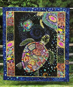 Turtle Quilt Blanket Bedding Set With Pilliwcase Option Ver6