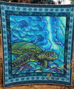 Turtle Quilt Blanket Bedding Set With Pilliwcases Options