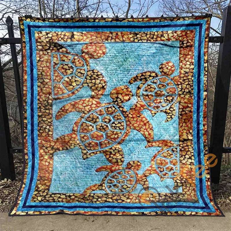 Turtle Quilt Blanket Bedding Set With Pillowcase Options