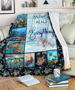 Turtle Sherpa Blanket Fleece Blanket Gift