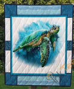 Turtle-Themed Personalized Quilt Blanket Bedding Set