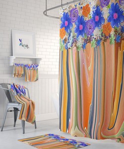 Tuscan Floral Shower Curtain for Bathroom Decor, Home Decor